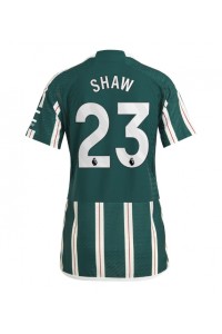 Fotbalové Dres Manchester United Luke Shaw #23 Dámské Venkovní Oblečení 2023-24 Krátký Rukáv